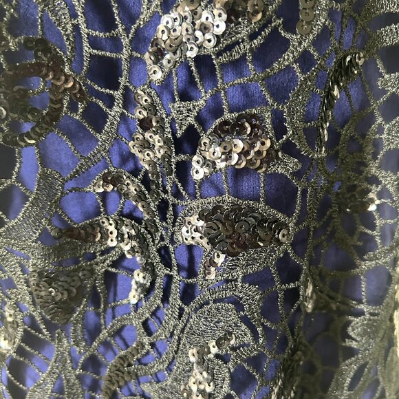 Express Blue & Black Lace Tank Top - Picture 4 of 4